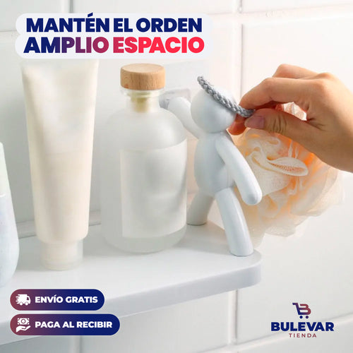 Kit 2X1 ESTANTE DE BAÑO ORGANIZADOR ADHESIVO