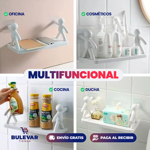 Kit 2X1 ESTANTE DE BAÑO ORGANIZADOR ADHESIVO