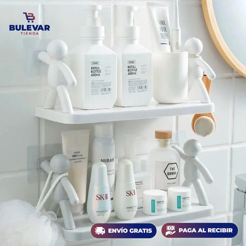 Kit 2X1 ESTANTE DE BAÑO ORGANIZADOR ADHESIVO