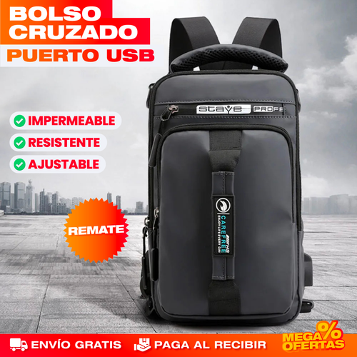 Bolso Cruzado con Puerto USB – Carga tu Celular y Anda Seguro en la Calle✔