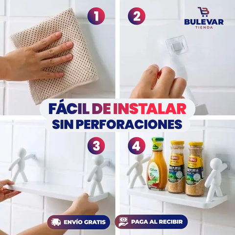 Kit 2X1 ESTANTE DE BAÑO ORGANIZADOR ADHESIVO