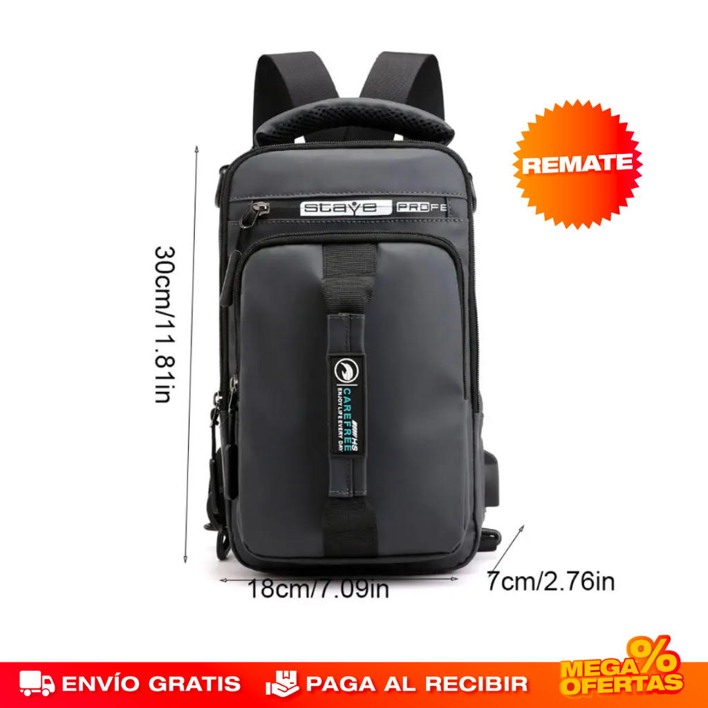Bolso Cruzado con Puerto USB – Carga tu Celular y Anda Seguro en la Calle✔